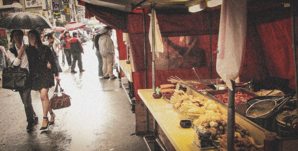 Market passage with hanging cloth