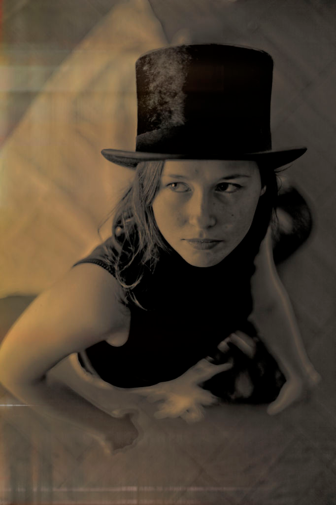 Woman wearing a top hat